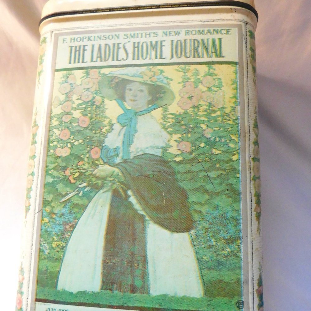 Vintage Ladies Home Journal Metal Tin with Lid